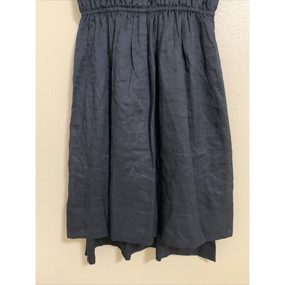 Joseph Delcie Black Ramie Tie Detail Midi Dress FR 42 Large - Picture 5 of 8